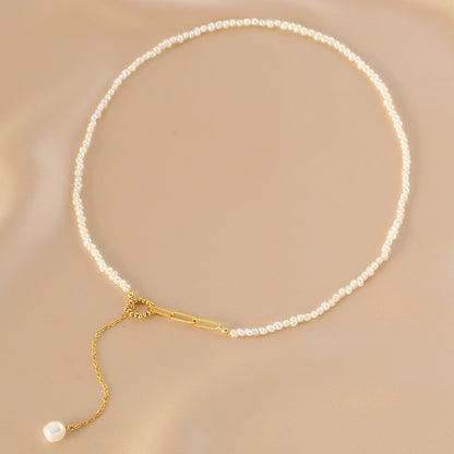Gentle Natural Freshwater Pearl Necklace Ladies Small Classic Clavicle