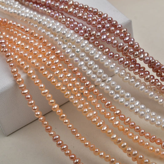 1187 Natural Freshwater Pearl 3-4mm work in progress Loose Bead Bare Bead DIY