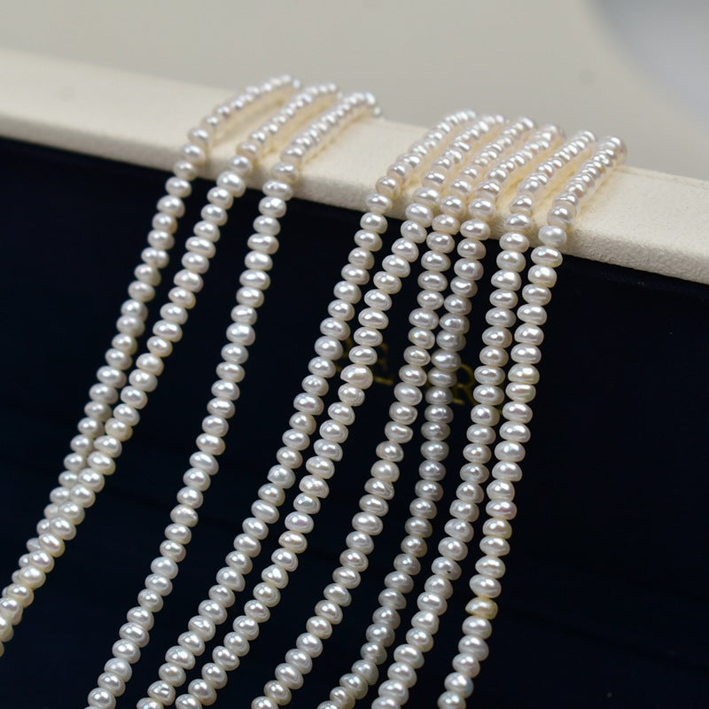 1129 3-4mm Irregular Pearl DIY Bracelet Necklace work in progress Natural Pearl