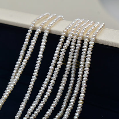 1129 3-4mm Irregular Pearl DIY Bracelet Necklace work in progress Natural Pearl