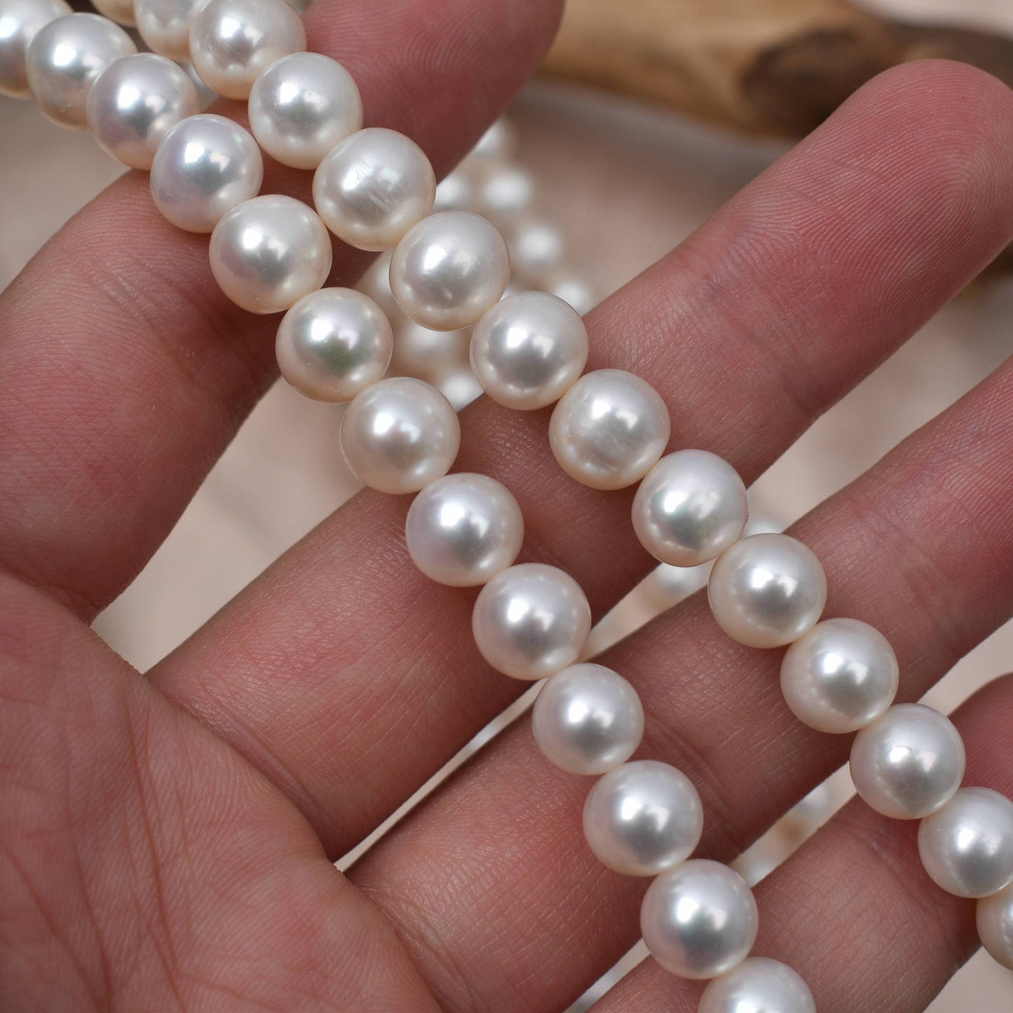 1144 natural freshwater pearl 8-9mm strong light DIY bracelet necklace work in progress loose beads wholesale
