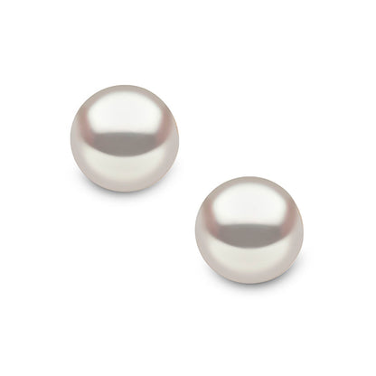 18K Gold with Natural Freshwater Pearl Stud Earrings, White Purple Pearl Stud Earrings Mother's Day Pearl Gift