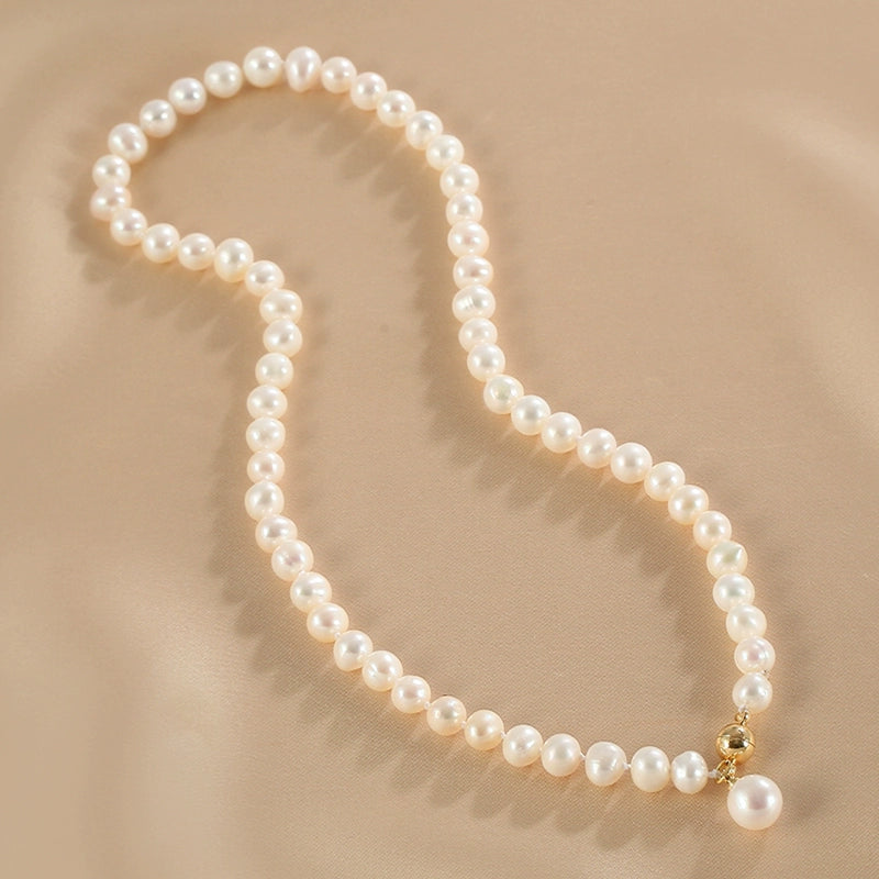 Freshwater pearl necklace women's cheongsam neck chain sweater collarbone chain
