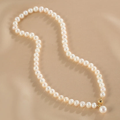 Freshwater pearl necklace women's cheongsam neck chain sweater collarbone chain