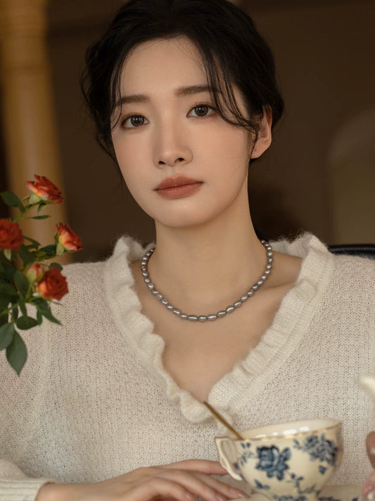 7-8mm Baroque Special-shaped Natural Freshwater Pearl Necklace Girls Gift