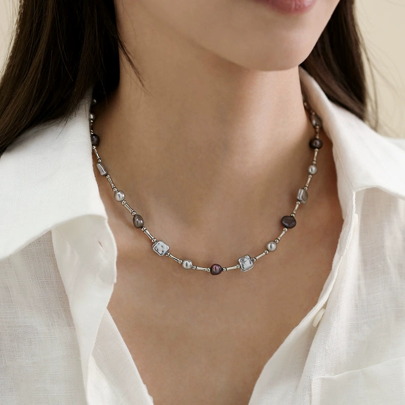 Gypsy Star Madoma  Pearl Necklace Women's Design Sense Splicing Natural Baroque Beads