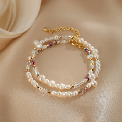 Natural Baroque Pearl Bracelet Necklace Set Colored Necklace