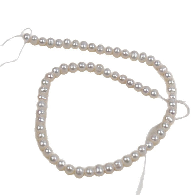 1147 6-7Mm natural freshwater pearl strong light potato round work in progress necklace DIY handmade material