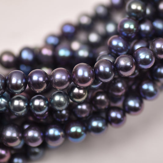1171 Cost-effective imitation Tahitian black nearly round pearl 9mm jewelry DIY accessories natural freshwater pearl