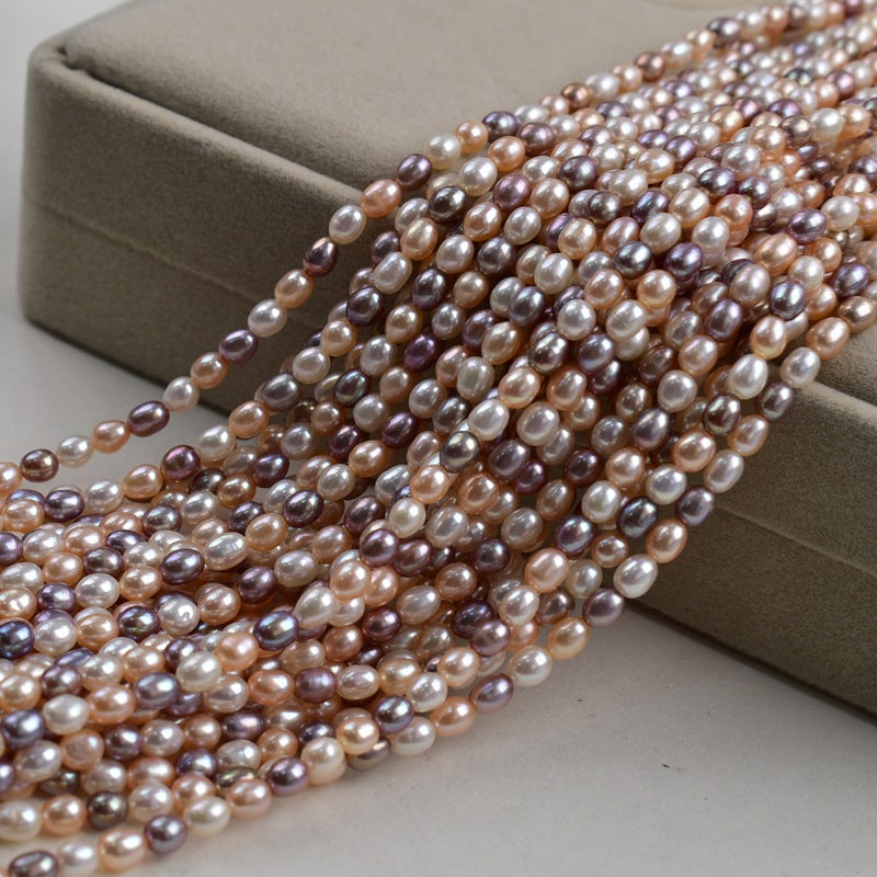 1055 4-4.5 mm Natural Freshwater Pearl Mixed Color Rice Beads