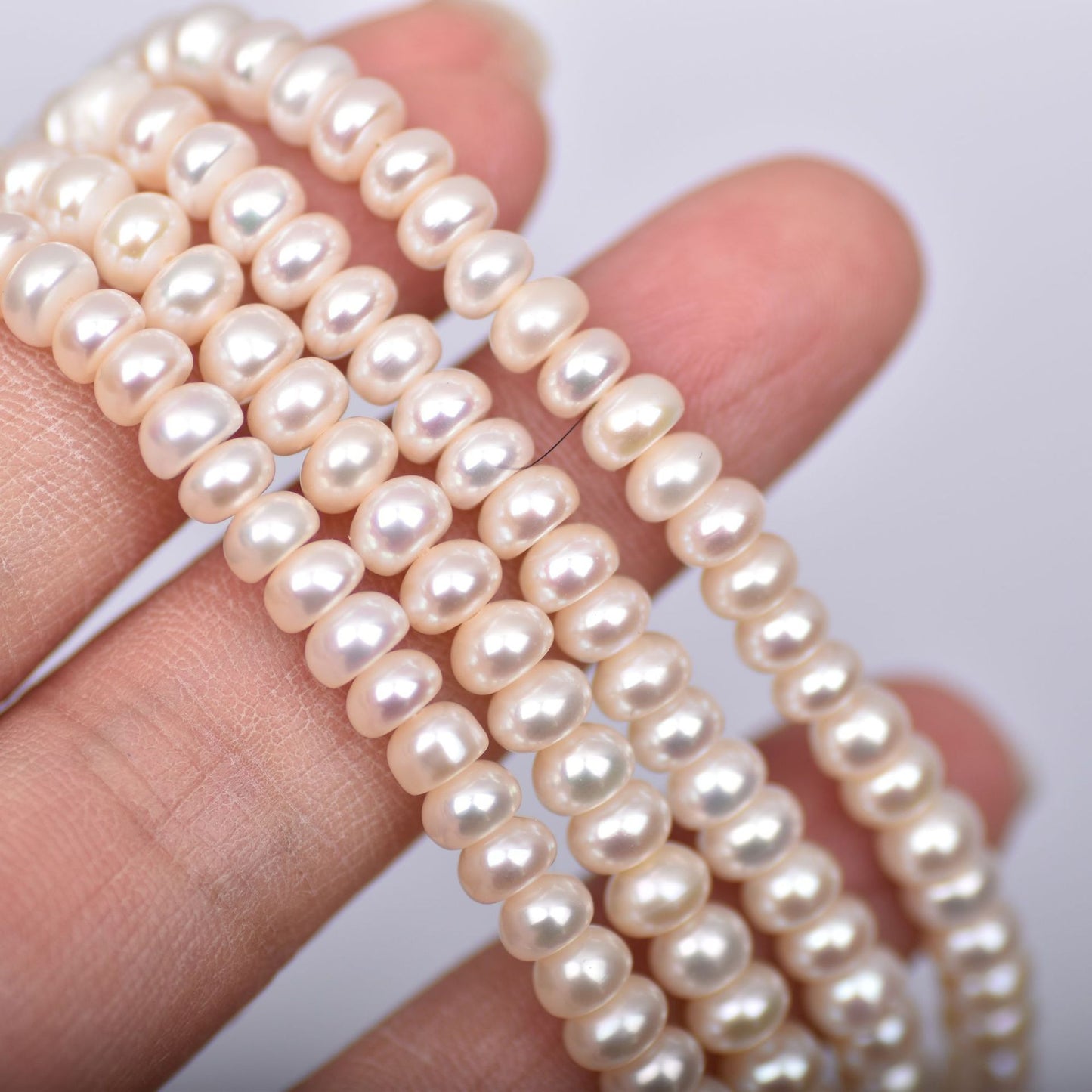 1202 Upper quality 5-6mm strong light thick DIY accessories, natural bread pearls