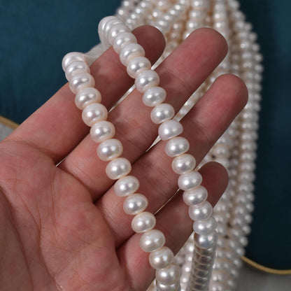 1245 9-10Mm flat beads work in progress DIY materials Natural freshwater pearls