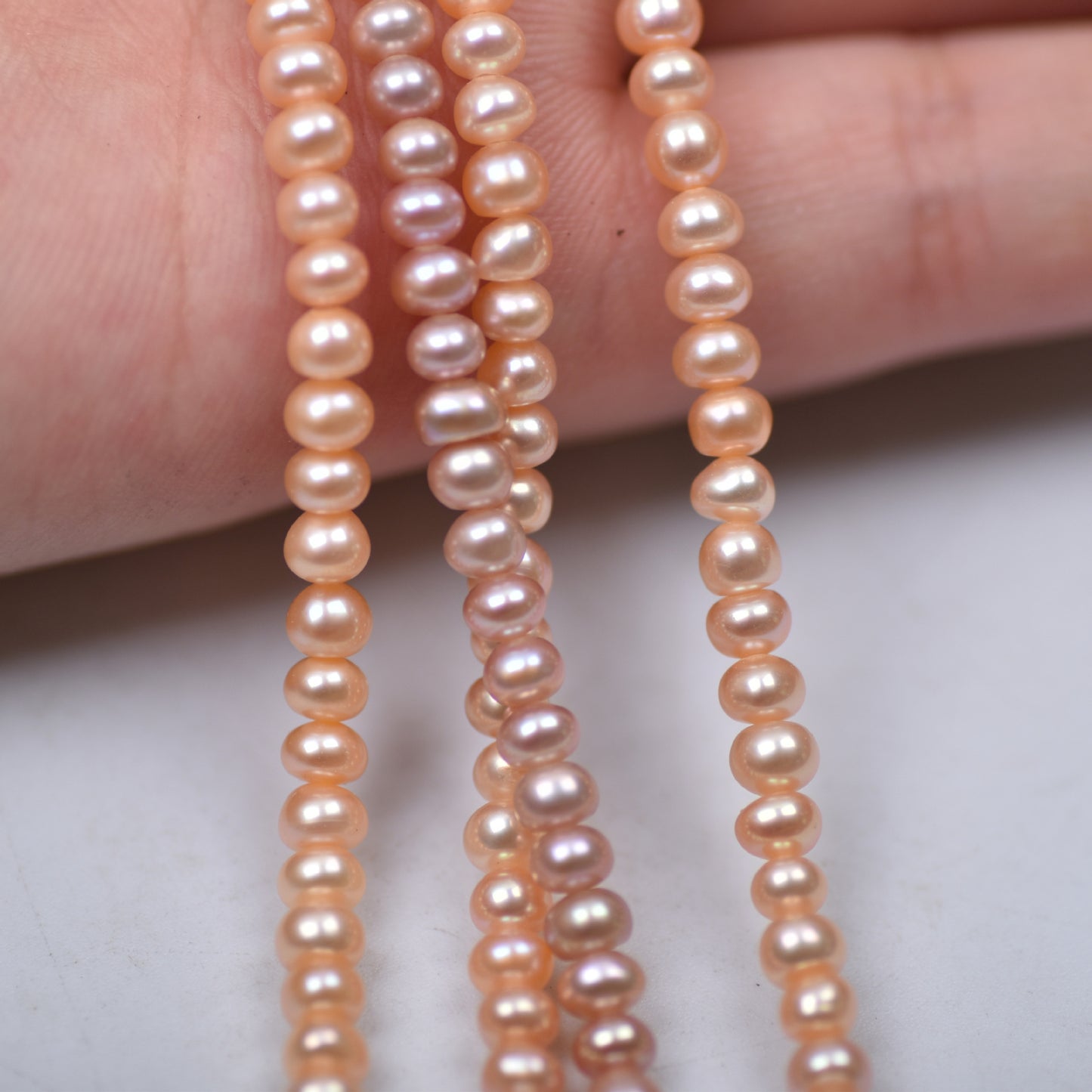 1224 new 4mm natural water pearl loose beads, white and bright, pearl abacus beads DIY collarbone chain jewelry