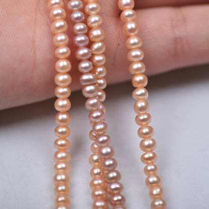 1224 new 4mm natural water pearl loose beads, white and bright, pearl abacus beads DIY collarbone chain jewelry