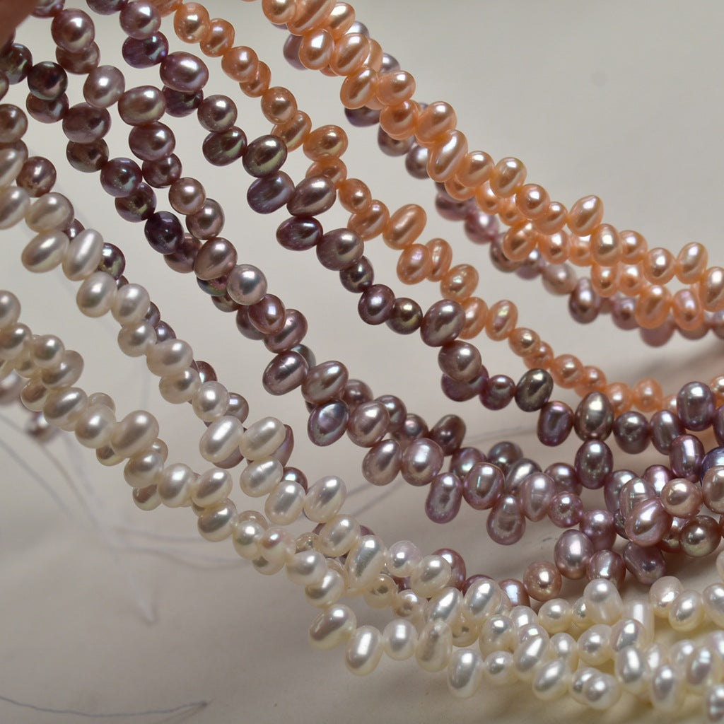 1054 Strong light 4-5mm smooth pearl necklace work in progress Material wholesale