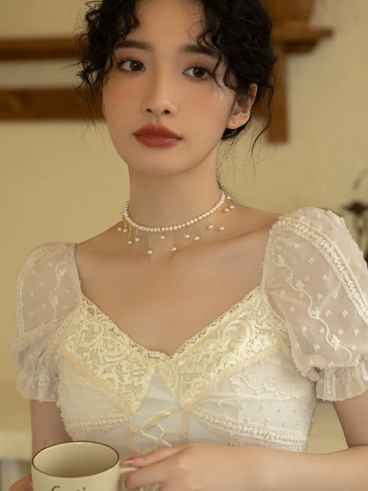 Handmade Quality Natural Pearl 14K Gold-wrapped Tassel Necklace Chain