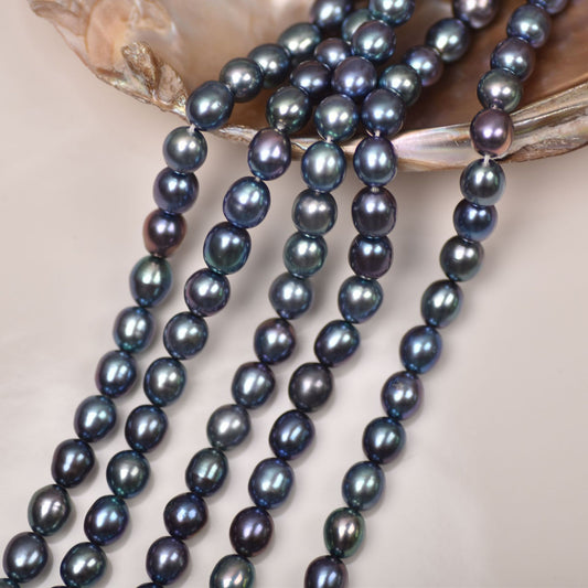 1013 Malachite Green 8-9mm Rice Beads Natural Freshwater Rice Beads Wholesale