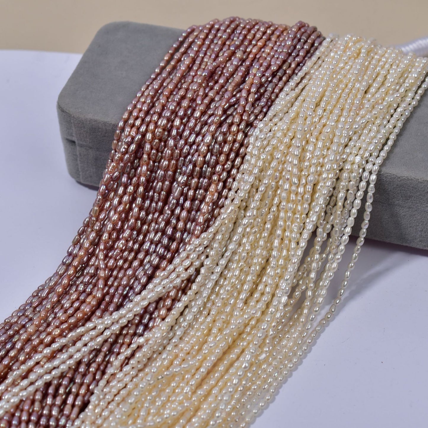 1004 Real pearls extremely fine 2-2.5 mm natural freshwater millet beads strong light work in progress naked beads string necklace pearl wholesale
