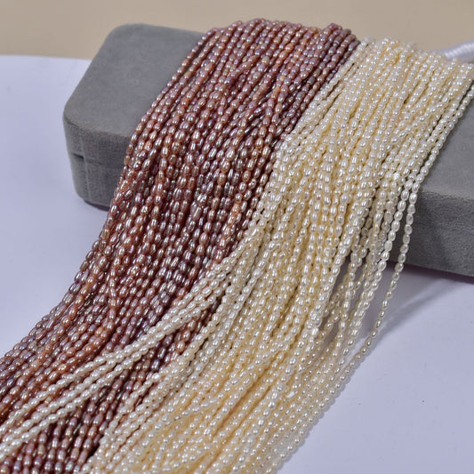 1004 Real pearls extremely fine 2-2.5 mm natural freshwater millet beads strong light work in progress naked beads string necklace pearl wholesale