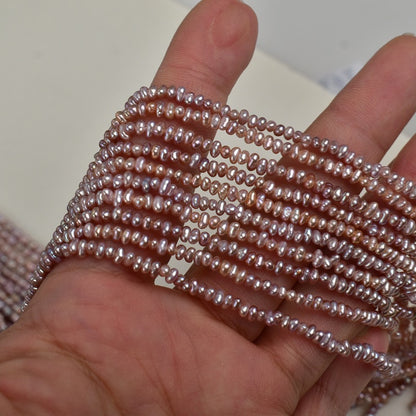 1197 2-3Mm natural freshwater pearl necklace work in progress purple beads