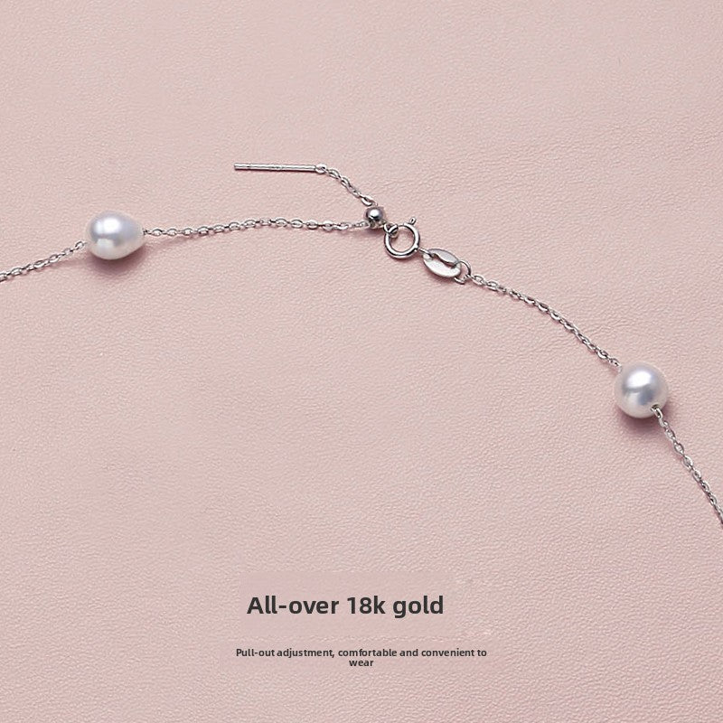 Freshwater pearl necklace lady real multi-hemp baroque special-shaped starry gray gift