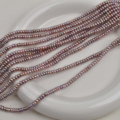 1248 Extended 40cm about 4mm flat beads, natural freshwater pearl DIY jewelry