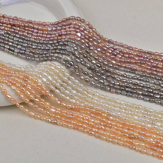 1309 3-4Mm Baroque, Pearl Natural Freshwater Profile Pearl