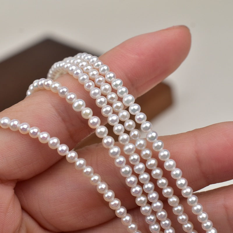 1168 3mm almost flawless white bright freshwater pearl work in progress