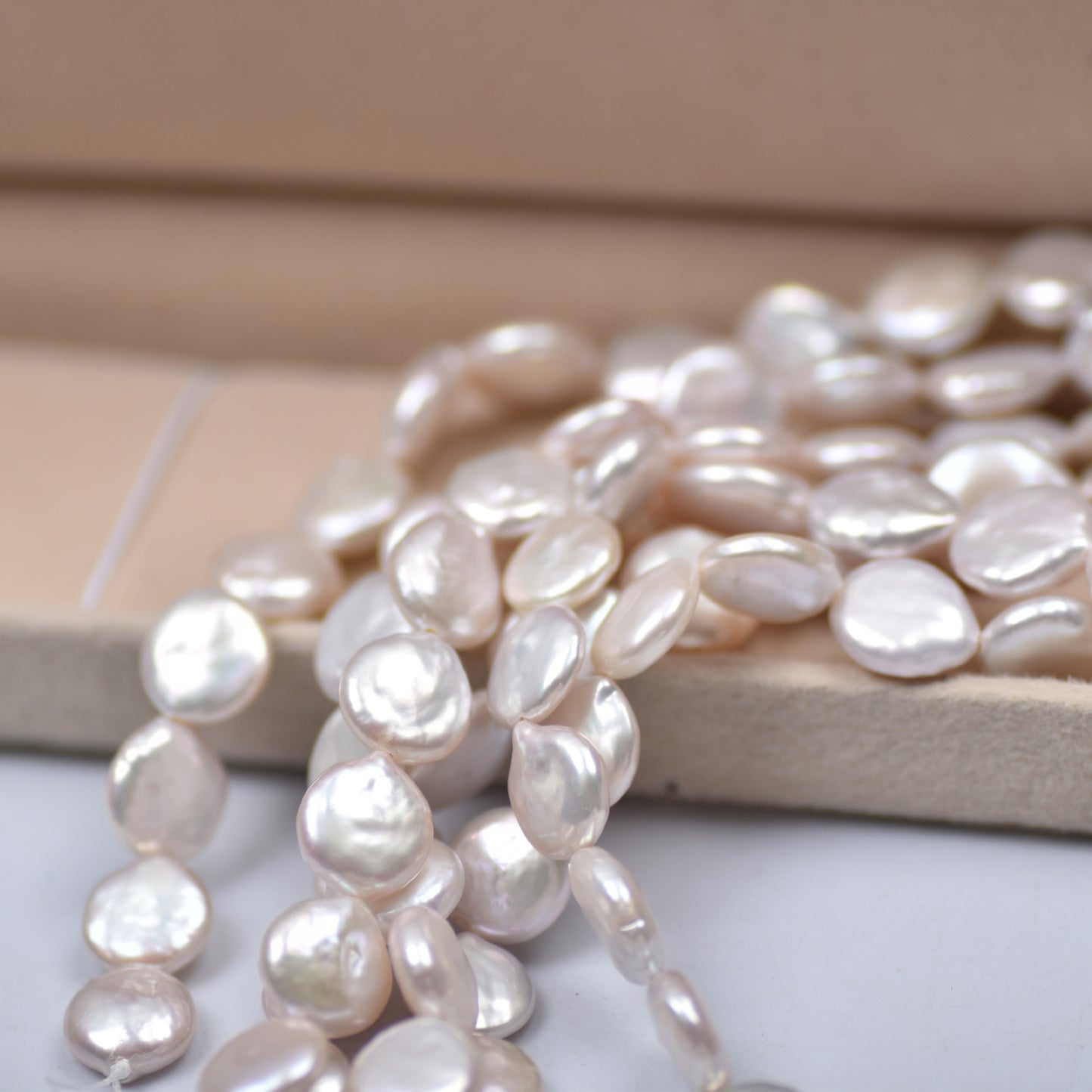 1094 Baroque Button Natural Freshwater Pearl 10-11mm with Tail Loose Beads DIY Jewelry Accessories