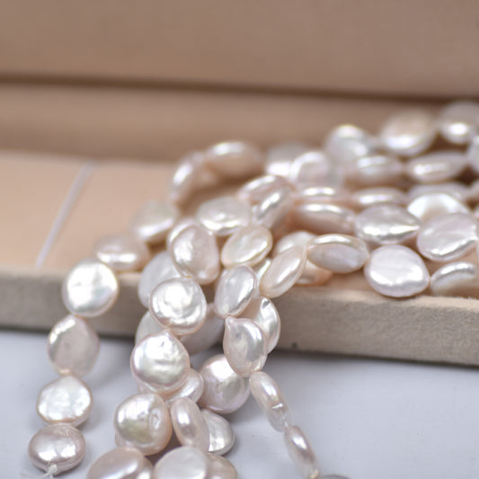 1094 Baroque Button Natural Freshwater Pearl 10-11mm with Tail Loose Beads DIY Jewelry Accessories