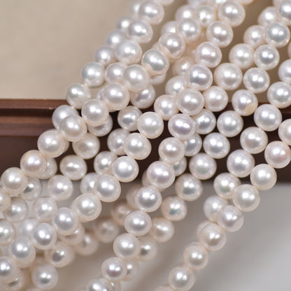 1121 Freshwater nearly round pearl beads about 6mm loose beads DIY beads wholesale