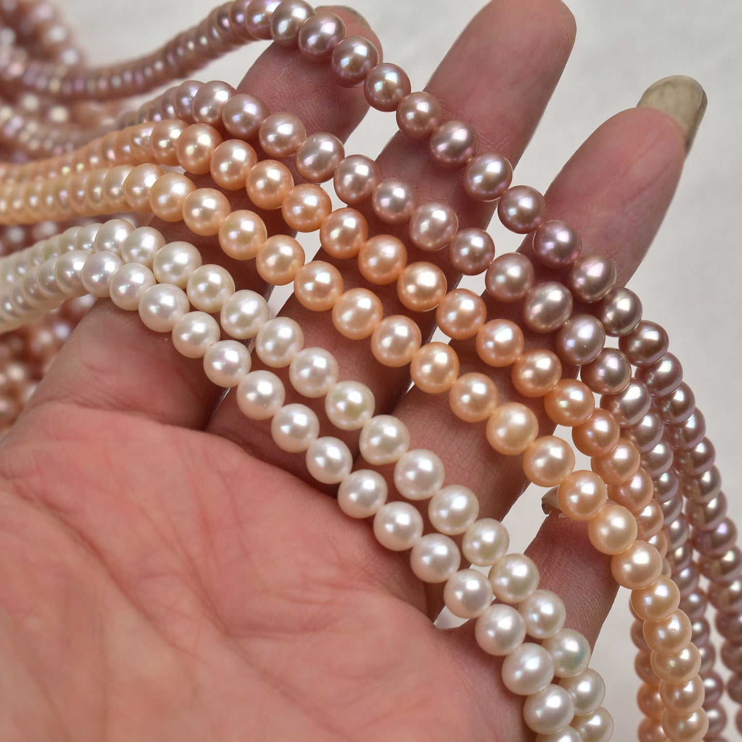 1141 6-7Mm seedless near-round strong light pearl natural freshwater pearl DIY handmade jewelry