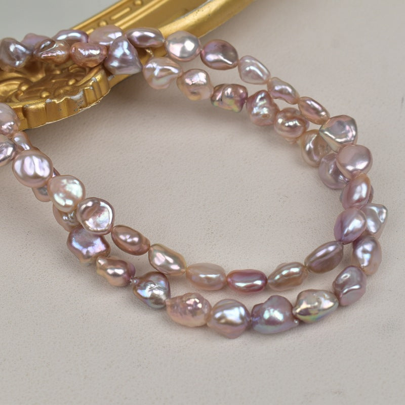 1103 Natural freshwater pearls 8-10mm irregular straight hole beads DIY