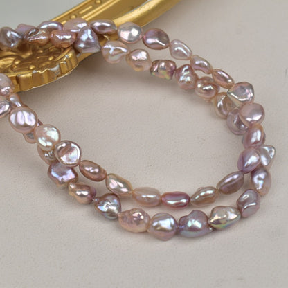 1103 Natural freshwater pearls 8-10mm irregular straight hole beads DIY