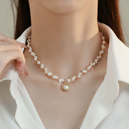 French Vintage Natural Baroque Pearl Necklace Ladies Premium Different Beads