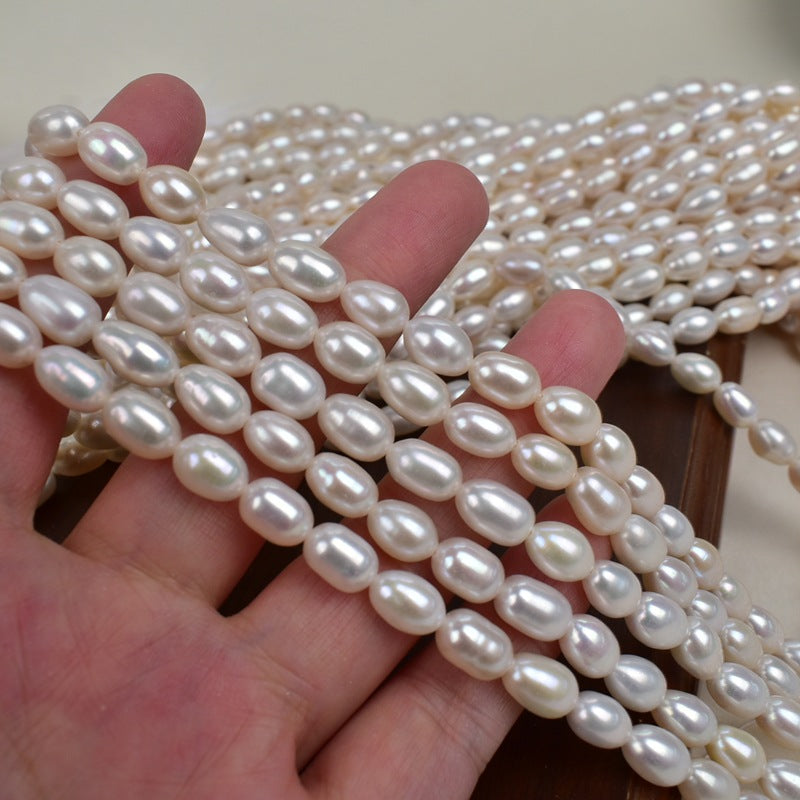 1021 Cost-effective 6mm Natural Freshwater Pearl Loose Beads Rice Beads