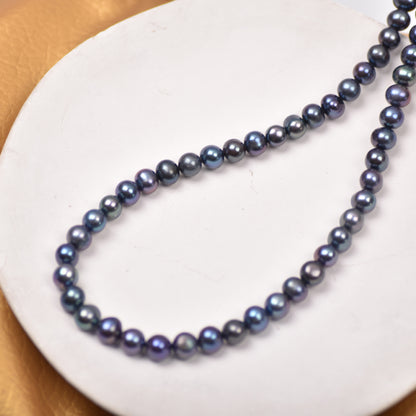 1171 Cost-effective imitation Tahitian black nearly round pearl 9mm jewelry DIY accessories natural freshwater pearl