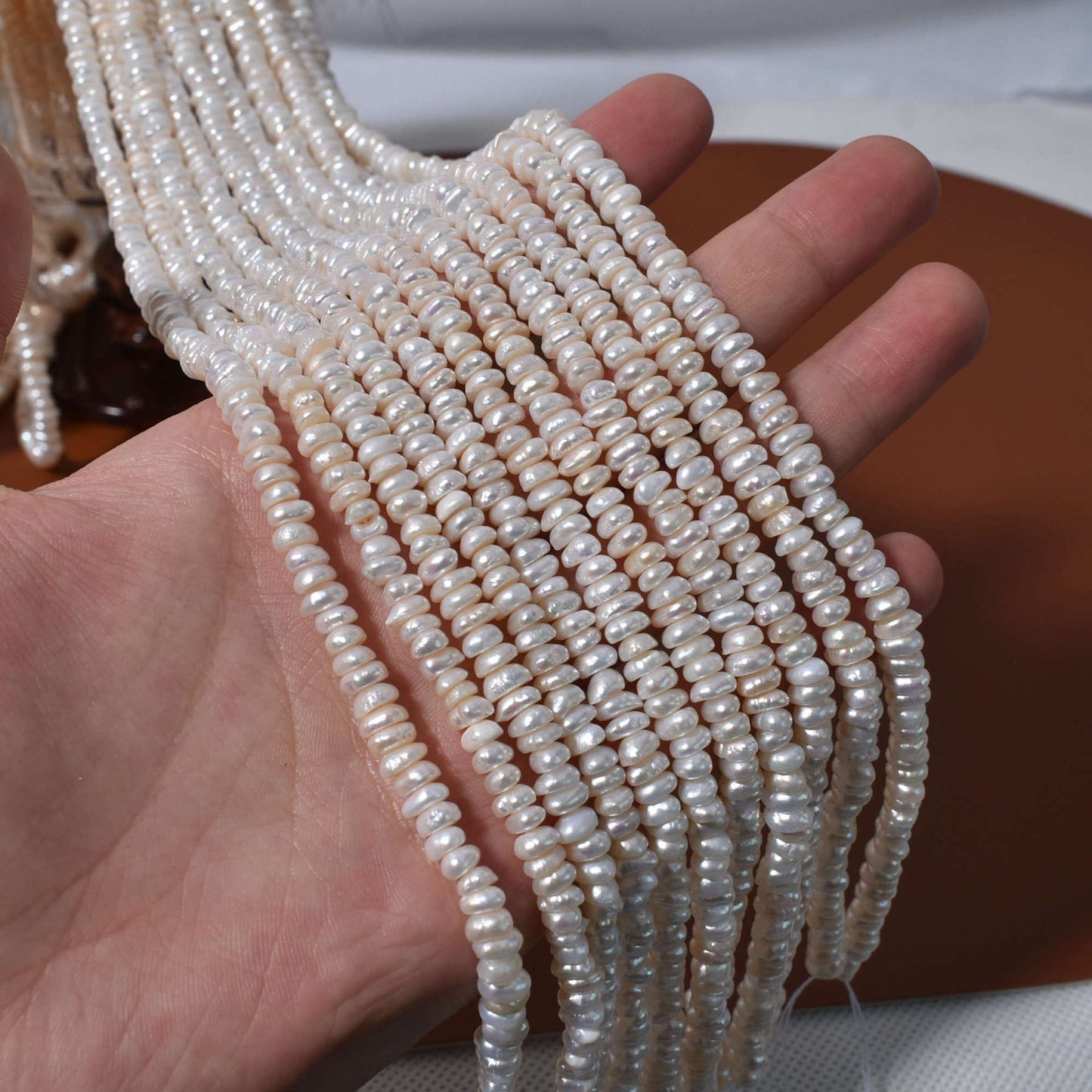 1203 cost-effective flat beads 4-5 special-shaped irregular pearls natural freshwater pearls DIY