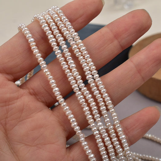 1129 3-4mm Irregular Pearl DIY Bracelet Necklace work in progress Natural Pearl