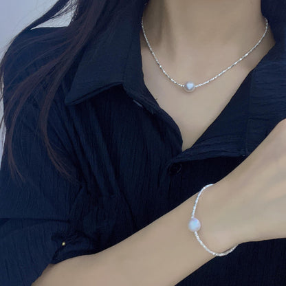 S925 sterling silver gypsy tian ran freshwater pearl necklace bracelet ring