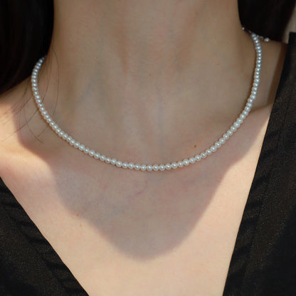 1621    3-4mm  pearl necklace stacked