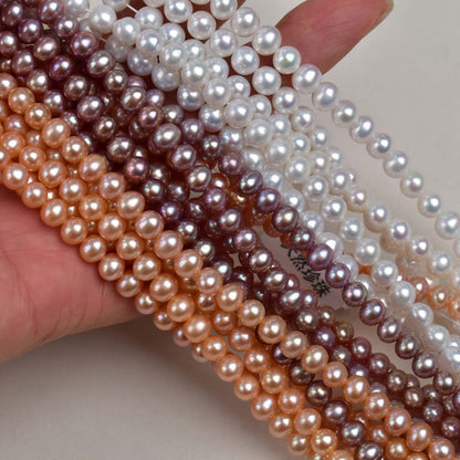 1184 Zhuji nearly round strong light 5-6mm natural freshwater pearl DIY