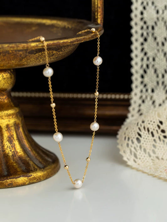 Pearl Necklace Chain Retro Versatile Gypsy