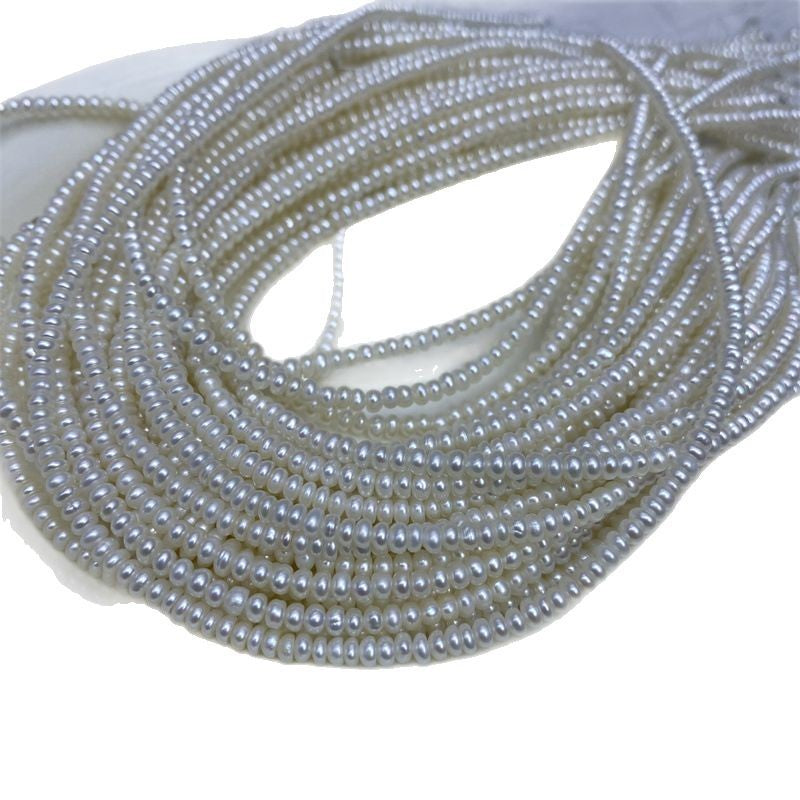 1209 Natural freshwater pearl 2-3mm flat pearl pearl work in progress diy