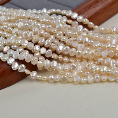 1319 40cm long, Baroque double-sided light pearl Irregular 5-6mm Natural freshwater pearl Raw materials working in progress