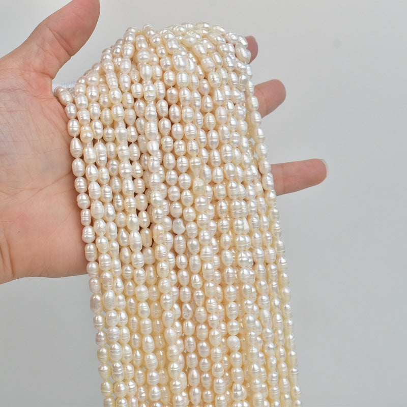 1048 5-6Mm  Rice Beads Natural Freshwater Real Pearls  Jewelry Accessories