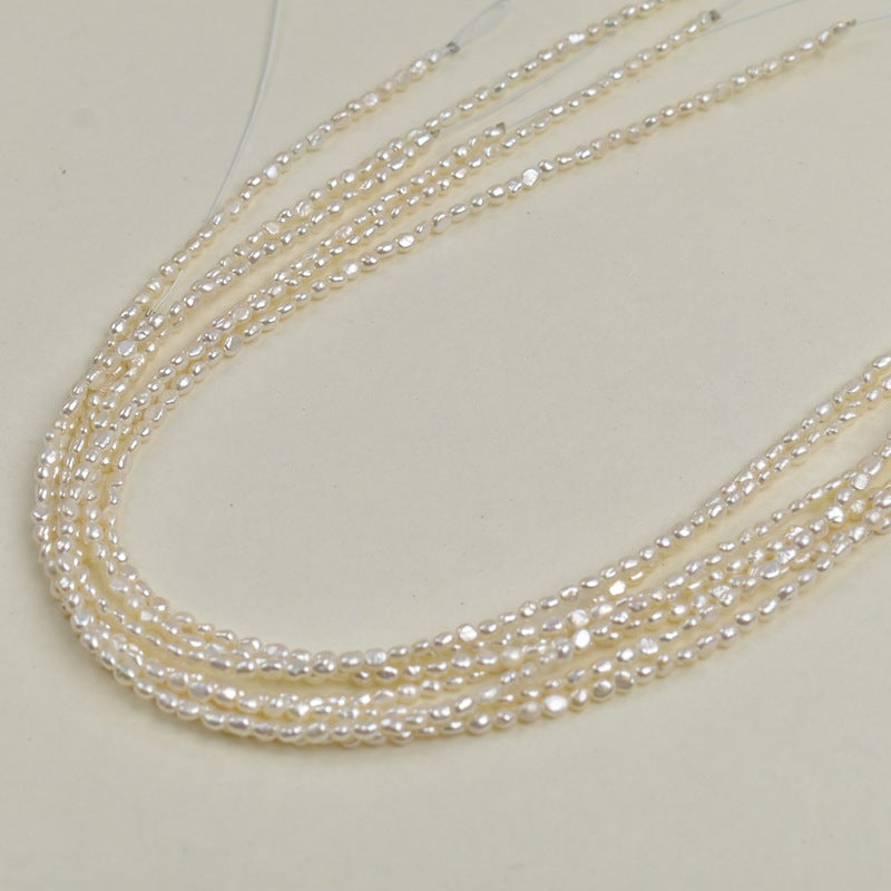 1322 3mm keshi pearl baroque special-shaped natural freshwater pearl DIY necklace work in progress