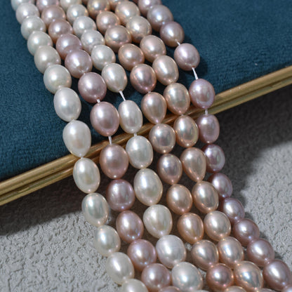 1005 Rice beads Rice-shaped pearl loose beads About 8-9mmDIY bracelet jewelry Natural freshwater pearl necklace Material work in progress