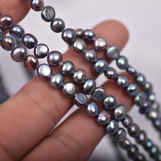 1312 Natural Freshwater Pearl 5-6mm Malachite Green Black Baroque