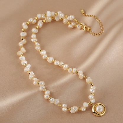French Vintage Natural Baroque Pearl Necklace Ladies Premium Different Beads